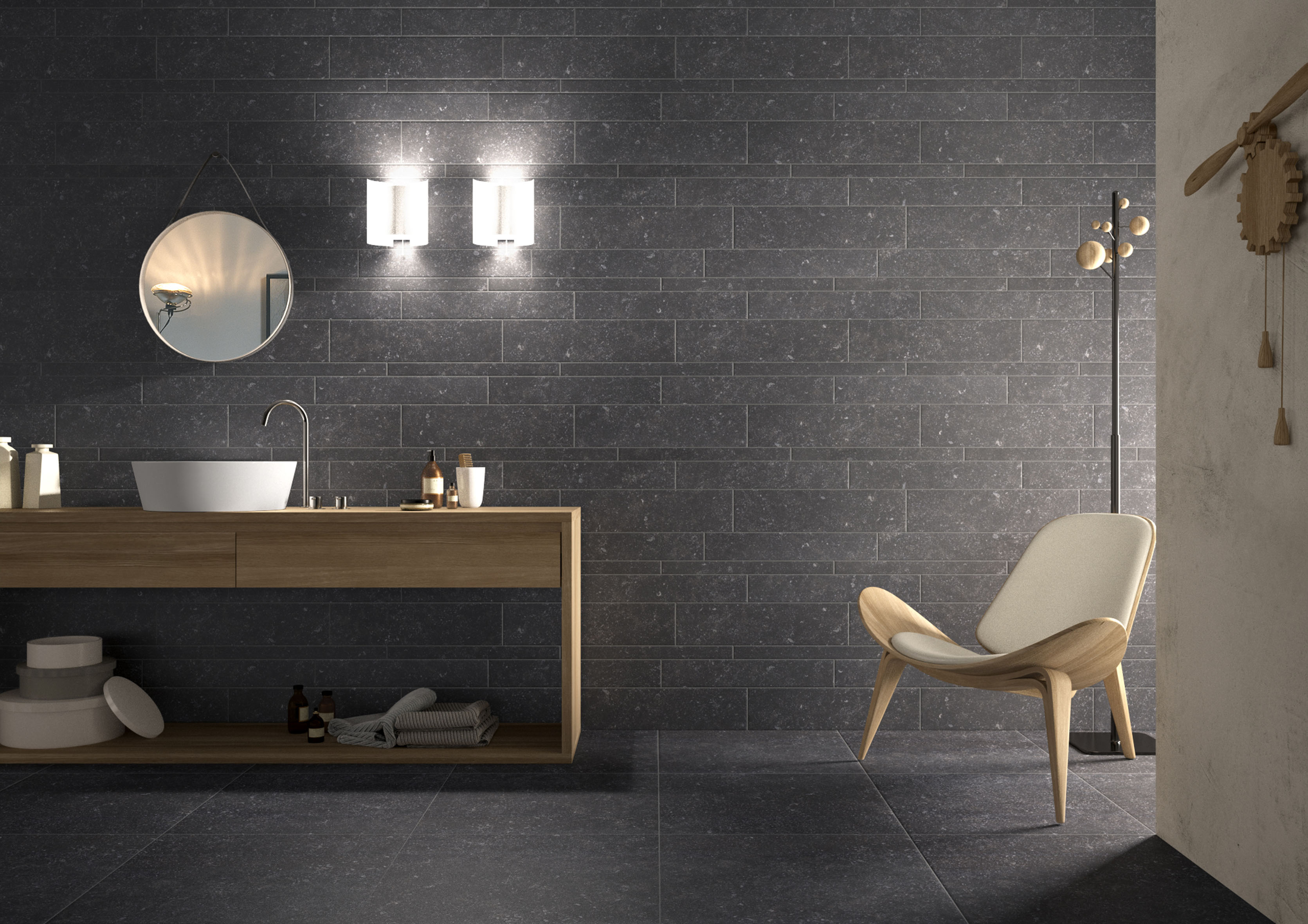Bagno con pavimento grigio scuro: i vostri bagni página vivere ...