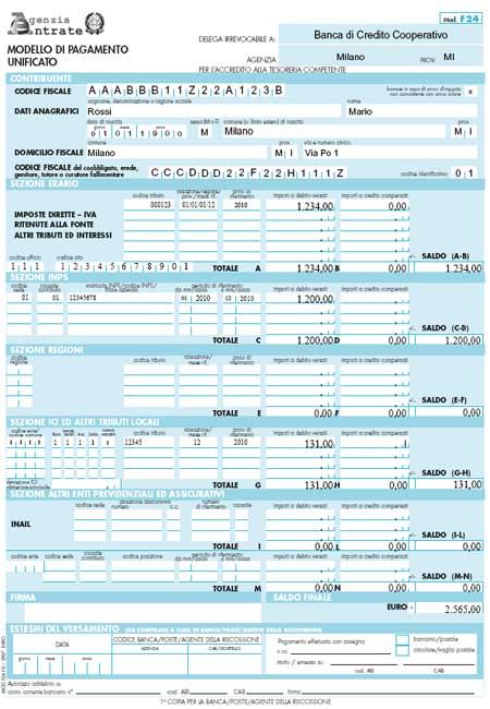 agenzia delle entrate modello f24 semplificato da
